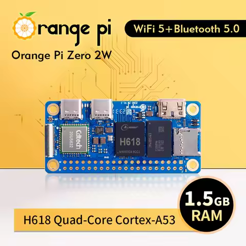 Orange Pi Zero 2 W 1.5GB RAM DDR4 Mini PC Allwinner H618 Orange Pi Zero 2W WiFi Bluetooth SBC Single