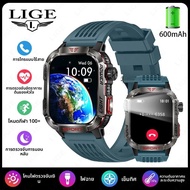 LIGE ใหม่ทหาร GPS สมาร์ทนาฬิกาผู้ชายเข็มทิศ UV ไฟฉายกันน้ํากีฬากลางแจ้ง Bluetooth Smartwatch สําหรับ
