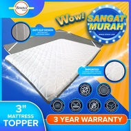 Topper Mattress King/Queen/Single/Super Single Size 2.5" Inches Thick [Foldable Mattress Protector &