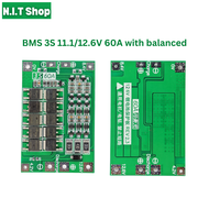 BMS 3S 11.1V 12V 12.6V  20A 40A 60A โมดูลบอร์ดป้องกัน บอร์ดชาร์จ แบตเตอรี่ลิเธียม 18650 lithium battery charging protection board