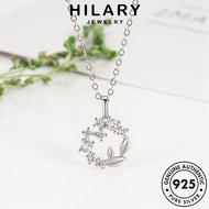 HILARY JEWELRY Korean Rantai Chain Silver Original Women 純銀項鏈 For Accessories Perak Lucky Perempuan Gold 925 Wreath Pendant Leher Necklace Sterling N26