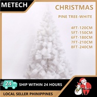 METECH 4-8FT Plain White Christmas tree Seasonal Christmas Tree Xmas Pine Neddle Christmas Tree