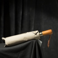 Payung terjun kayu automatik lipat payung lelaki perniagaan gaya klasik Double Layer Windproof New p