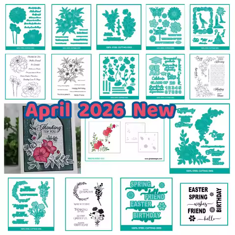 Basket of All Seasons- Summer Congrats Grad Modern Greetings Metal Cutting Dies Stamps DIY Handmade 