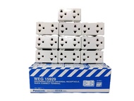 PANASONIC WEG 15929 เต้ารับคู่ 3 ขา มีกราวด์ สีขาว 16A 250V~ 1กล่องมี 10ชิ้น มอก.166-2549