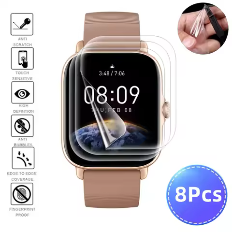 8-1PCS Soft Hydrogel Film For Amazfit GTS 3 GTS 4 4Mini Smartwatch Screen Protector For Huami Amazfi