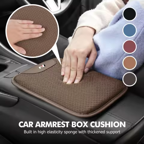 Car Armrest Box Ice Silk Arm Rest Cushion Elbow Support Height Pad For Hyundai N LINE i30 i20 Sonata