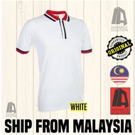 White Polo Collar Tshirt Plain Blank Tee Unisex SJ04 Oren Sport short sleeve Baju Kosong Putih Men/W