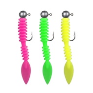 3 Pieces Softlure Bait 35mm Ajing Game Pointed Tail Jighead Casting Ultralight Fishing Anti-Bumbcos
