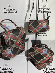 新款 Vivienne Westwood 西太後 英倫風包包黑紅格紋系列 銀包 手袋 斜孭袋 禮物