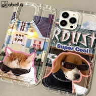 【New】AKABEILA Funny Dog and Cat Phone Case for iPhone 11 13Pro 14 12 13 Pro Max 14Plus 6 7 8 Plus X XR XS Max SE 2020 SE2 SE3 Full Cover Ultra Thin Soft Transparent IG Couples Phone Casing 手机壳