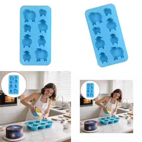 G8DA Multipurpose 8 Hole Animal Silicone Molds Safe For Freezers Oven Use Chocolate Pastry Crafting 
