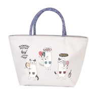 Kusuguru Japan 日本眼鏡貓 保溫保冷拉鍊鋁箔午餐袋 內有隔袋-灰