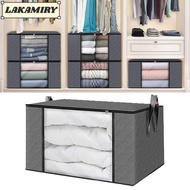 LAKAMIRY Foldable Storage Box, Dustproof 35L/60L/90L Clothes Storage Bins, Sundries Organizer Non-wo