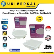 [SG SHOP SELLER] PHILIPS Meson LED Downlight 9W/13W (Round/Square) Available In (Warmwhite, Coolwhite, Cooldaylight)