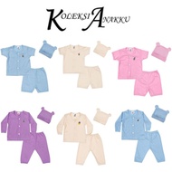 NEWBORN BABY GIRL BOY CLOTHING COTTON EYELET UNISEX BAJU LUBONG 0 6 BULAN BUDAK SET KANAK-KANAK  SUIT HARGA BORONG MURAH