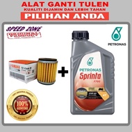 PETRONAS SPRINTA F700 15W-50 SEMI SYNTHETIC 4T MOTOR ENGINE OIL + OIL FILTER / LC135 / SRL115-FI / Y