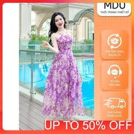Beach Maxi Dress MDU4120 Tropical Floral Pattern Comfortable Down Shape From MDU K31-D1-3