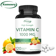 XEMENRY แคปซูลวิตามินซี - กรดแอสคอร์บิกความแข็งแรงสูง - สูตรปลอดจีเอ็มโอและผลิตภัณฑ์เสริมอาหารปล วิตามินซี1000 vitamin cอดกลูเตน