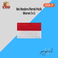 MERAH Indonesian Red and White Flag Bet Size 3x5 Full Embroidery