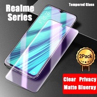 [2 Pcs] Realme 6 6i 5Pro 5i 5S 5 3Pro 3 2 2Pro XT X2Pro X2 C3 C2 C1 Matte ความเป็นส่วนตัว Blueray Clear Screen Protector กระจกนิรภัย ELEGANT