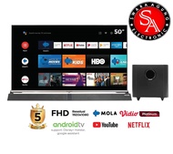 Led UHD Android TV 50 Inch Free Soundbar Polytron Type: 50BUG9959 (Khusus Daerah Medan)