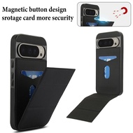Business Magnetic Card Holder Phone Case for Google Pixel 9 Pro Xl 9A 8 8A Luxury Shell Invisible Fo
