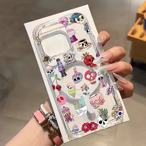 Creative Skeleton Design Phone Case for iPhone 17 16 15 14 13 12 11 Pro Max 16e 7 8 Plus X XR Hallow