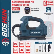 Máy bơm hơi pin BOSHUN BS-BH120 120w Nặng 940gram Áp suất tối đa 120 psi Màn hình led