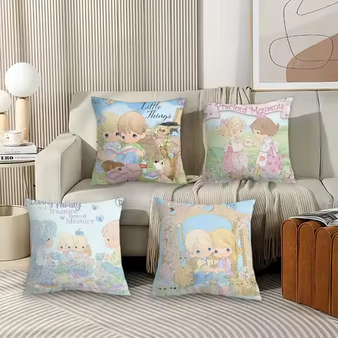 Cartoon cute P-Precious M-Moments Pillow Case Office Cushions Suitable For Sofa Car Bedroom Decorati