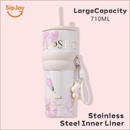 710ml Large Capacity Tumbler 316 Stainless Steel Ceramic Liner Leakproof Portable Car Cup