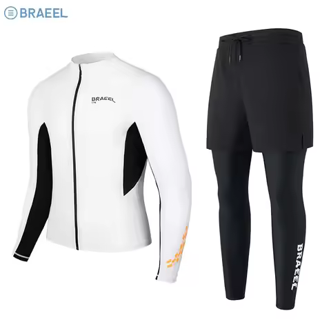 Long Sleeve Korea Women Swimsuit 2026 New Men's Quick-Dry Slimming Surfing Suit Sun Protection Rash 