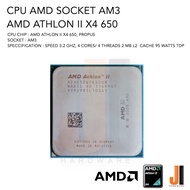 CPU AMD Athlon II X4 650 4 Cores/ 4 Threads 3.2 Ghz 2 MB L2 Cache 95 Watts TDP No Fan Socket AM3 (สิ