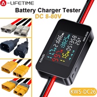 KWS-DC26 Battery Charger Tester DC 8-80V 20A/25A/35A/50A Ammeter LCD Battery Level Detector XT60 Pow