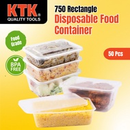 Disposable Food Container 750 Rectangle (50pcs/pack)