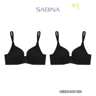 ( 1 แถม 1 ) Sabina Perfect Bra Level 1 เสื้อชั้นใน ไร้ตะเข็บ มีโครง รหัส NBD24001BK - สีดำ