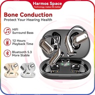 Bone Conduction Earphone 12h Playback HIFI BASS Open Ear Waterproof Bluetooth 5.3 Headphones