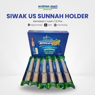 1 DOZEN (12 PCS) Premium Siwak Wood Plus Holder Us Sunnah Nabi Health Paste Brush Miswak