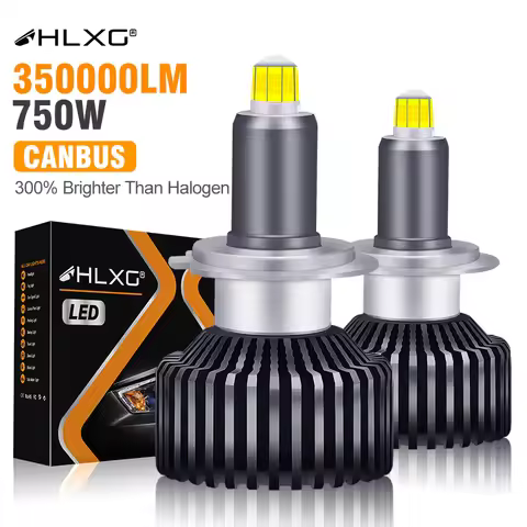 HLXG 750W Canbus 360 H7 LED Car Headlight 350000LM For Projector Lens H1 9005 HB3 9006 HB4 H11 D2S D