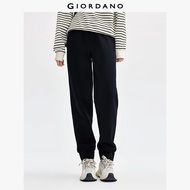 GIORDANO Women Joggers Drawstring Elastic Waist Joggers Solid Color Ankle Length Simple Basic Fashio