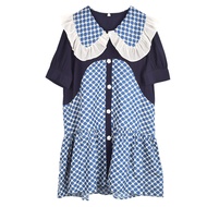 XITAO Dress Peter Pan Collar Dress Dot Print Women Loose Dress