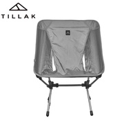 TILLAK轻量化户外露营椅超轻便携式折叠休闲桌椅月亮椅野营野餐椅钓椅 低背灰色 超轻面料
