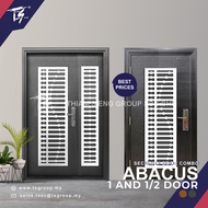 TSBRILLIANT Lowest Combo Price Abacus Security Door (Son & Mother + Single) With 10 Locks (BROWN&WHI