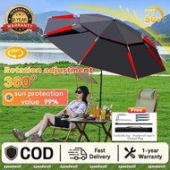 [10 Years Warranty]2.6M Payung Mancing Big Fishing Umbrella Adjustable Beach Sun Shade Payung Besar 