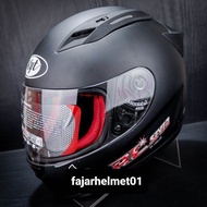 Helm KYT RC Seven Solid Black Matt Hitam Doff Paket Ganteng Leopard RedBull Original SNI