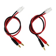 2packs Tamiya Charging Cable Connector to 4.0 4mm Banana Plug Balance Charge Cable 14awg 30cm 11.8in