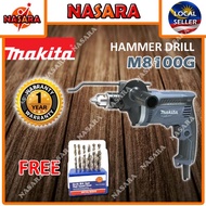 NASARA ~ MAKITA HAMMER DRILL M8100G 710W 16MM + FREE 13PCS HIGH SPEED STEEL DRILL BIT SET