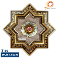 Ornamen Lampu Plafon PVC Elegan Mewah Model Bintang Figura 50x50