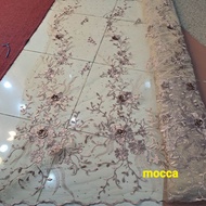 (HARGA PERSETENGAH METER) bahan kain kebaya 3 dimensi/ brokat tulle 3D mutiara /bakal kebaya bunga t