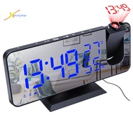 Sr LED Digital Alarm Clock Electronic Desktop Watch FM Radio Snooze Time Projector